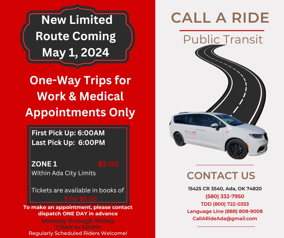 Call A Ride Public Transit | Ada OK