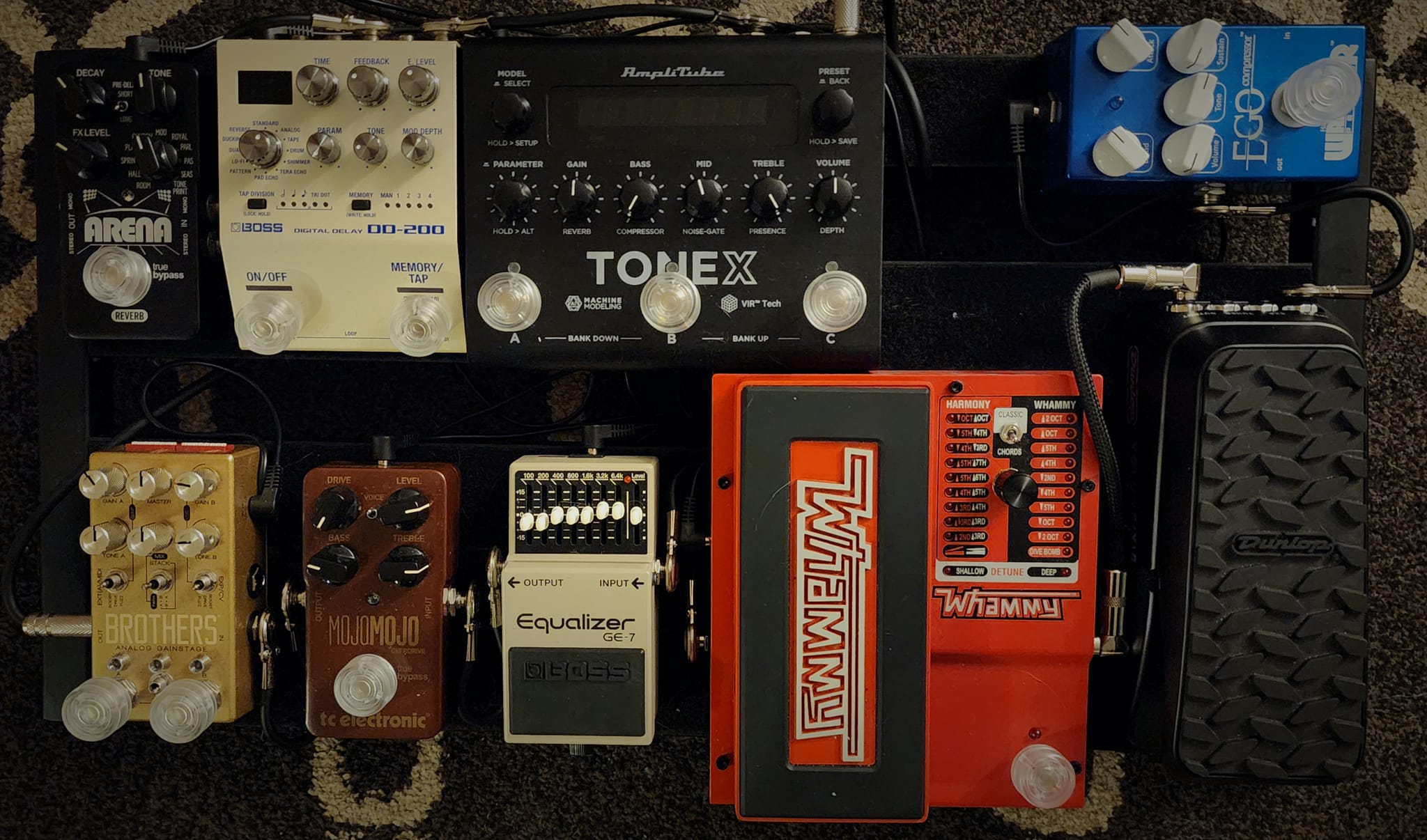 Worship lead guitarist's finished pedalboard with Tonex