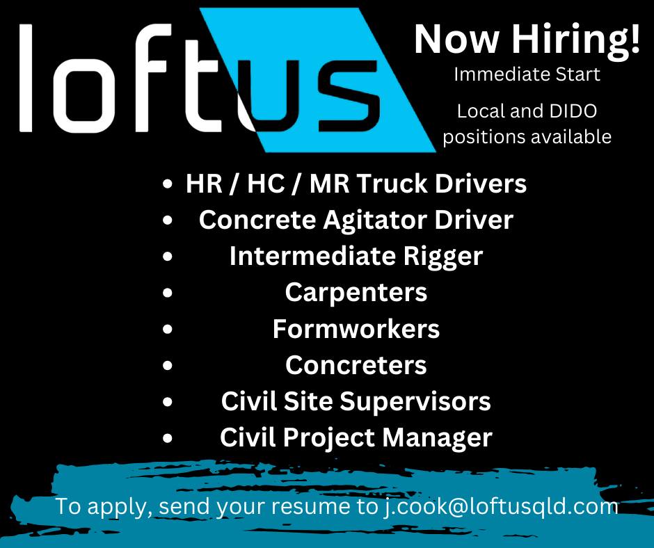 Loftus - The following positions are available for an immediate start ...