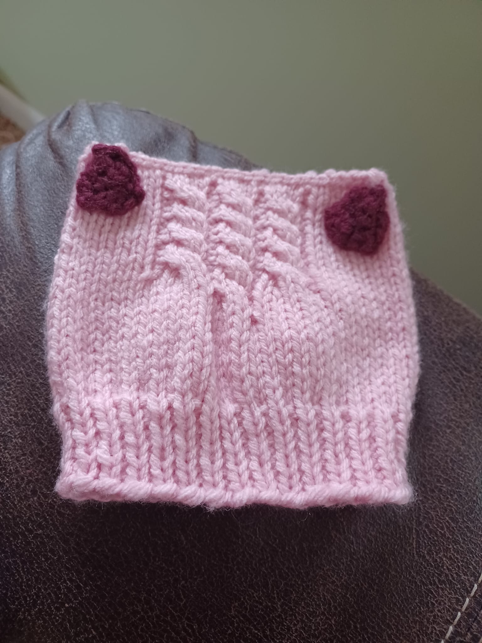 Handmade gifts: knitted cat hat and crocheted Sailor Moon rod rattle