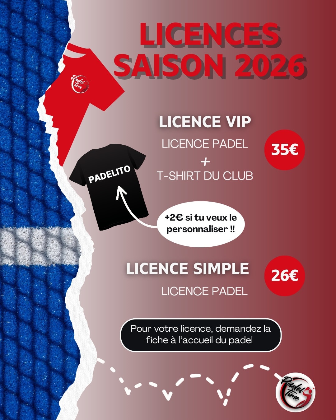 Padel Time - 🎾🔥 LICENCES PADEL ADULTES 2026 – C’EST PARTI... | Facebook