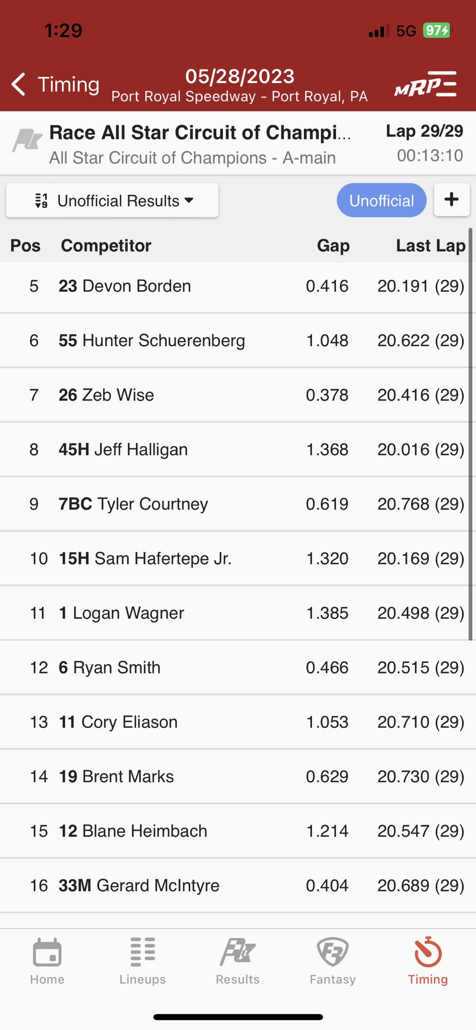 Sam ran 10th tonight at the... - Hill's Racing Team