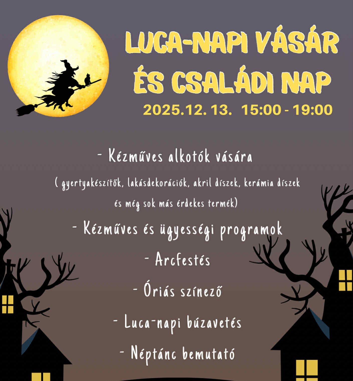 Luca-napi kézműves vásár és családi nap