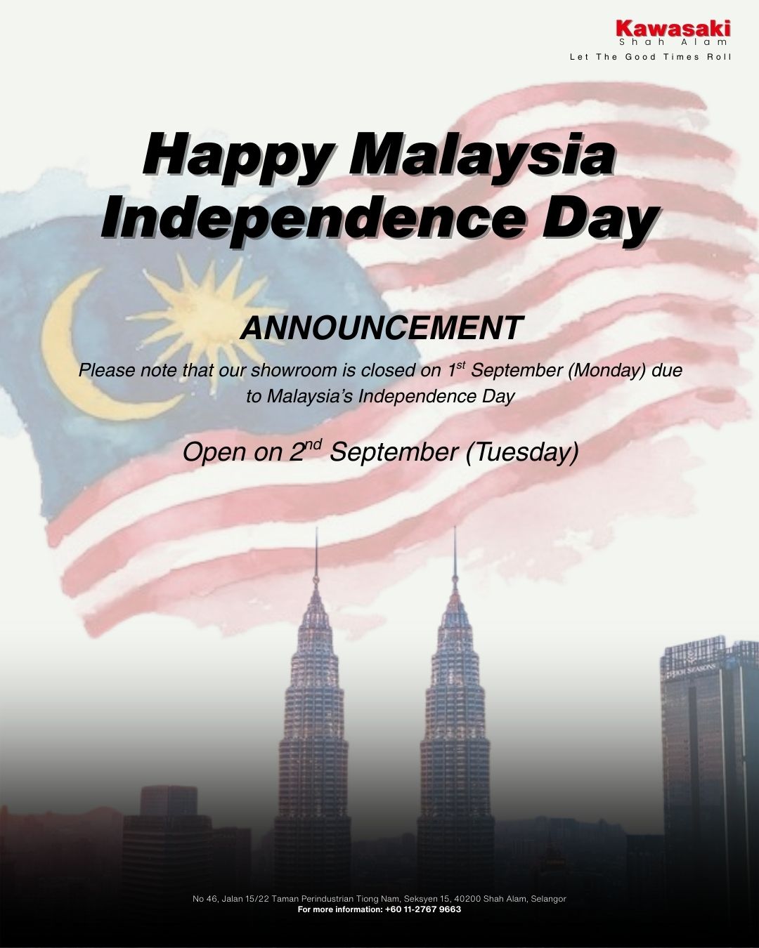 Kawasaki - 🇲🇾 Selamat Hari Merdeka 2025! 🎉 Kami dari Kawasaki Shah Alam ...