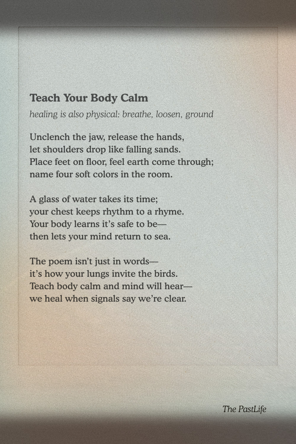 The PastLife - healing is also physical: breathe, loosen, ground | Facebook