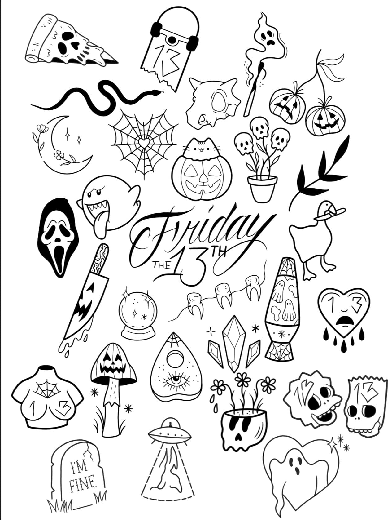 Tattoo artist for custom '13' design on Friday the 13th in Port St