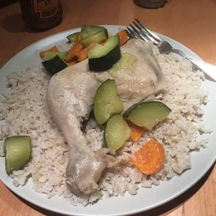 Marcus - Bae made baked chicken, rice & vegetables for lunch today ...