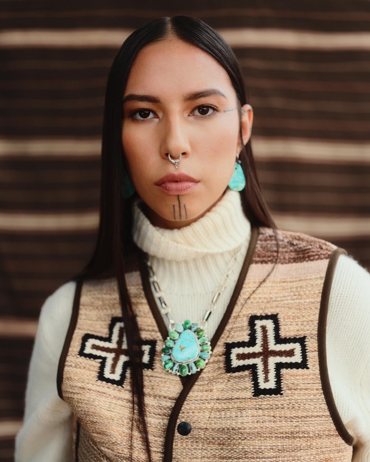 naiomiglasses, a seventh-generation Diné (Navajo) textile artist