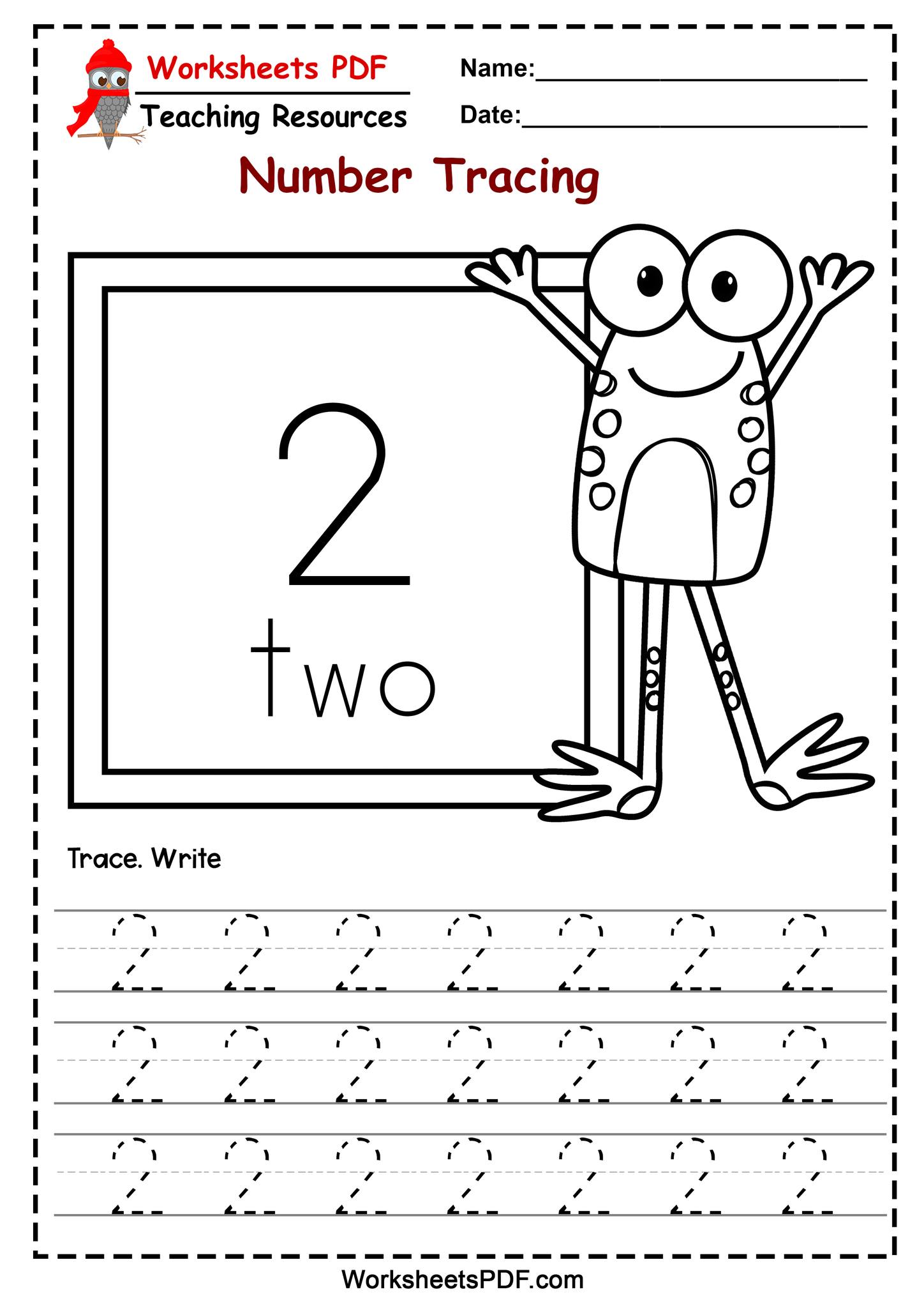 Worksheets PDF - Number Writing Practice Download PDF...