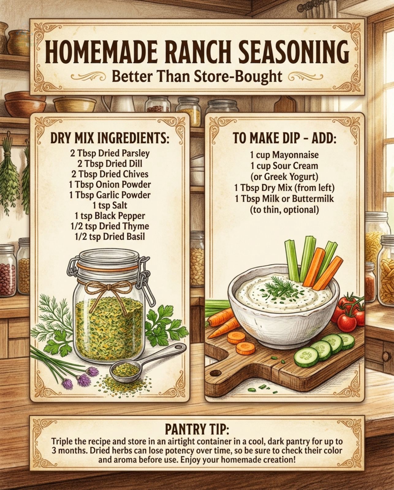 Gigi's - Make your own ranch seasoning for salads and snacks. Store in ...