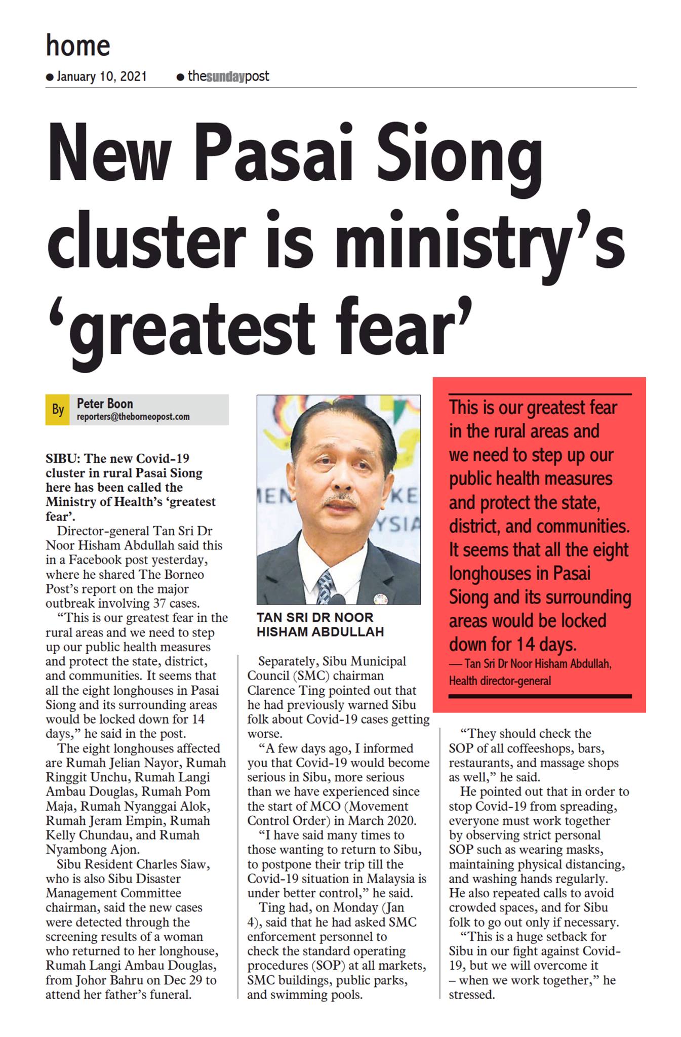 Sarawak First Media New Pasai Siong Cluster Is Ministry S Greatest Fear Sibu Sun The New Covid 19 Cluster In Rural Pasai Siong Here Has Been Called The Ministry Of Health S Greatest
