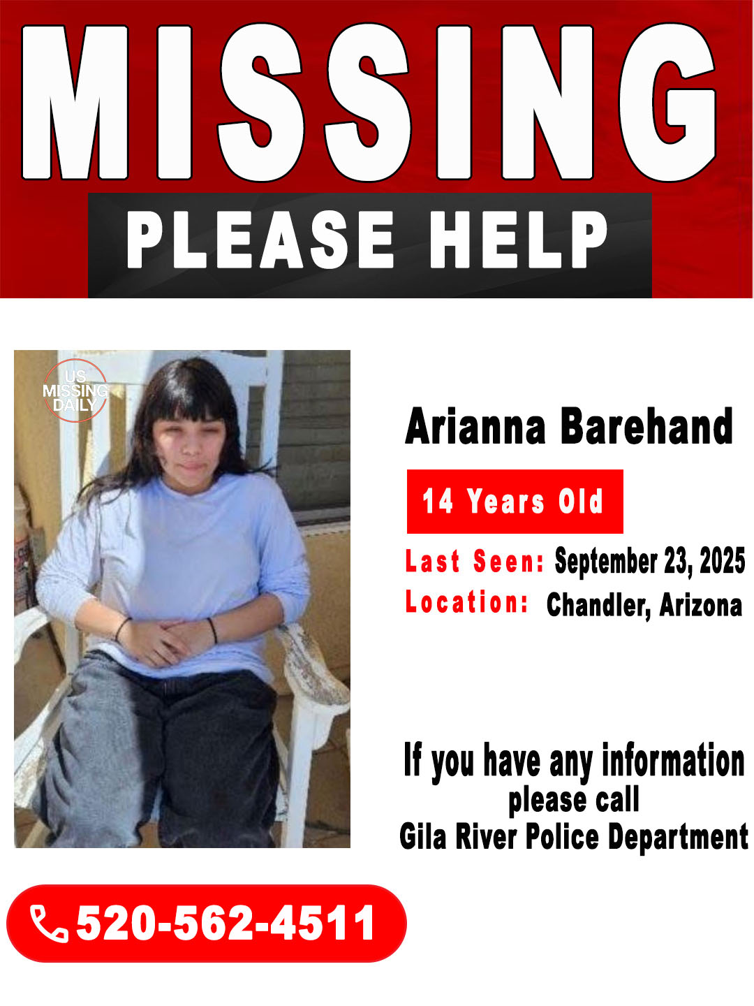 US - 🚨 MISSING TEEN ALERT 🚨 14-Year-Old Girl — Last Seen September 23 ...