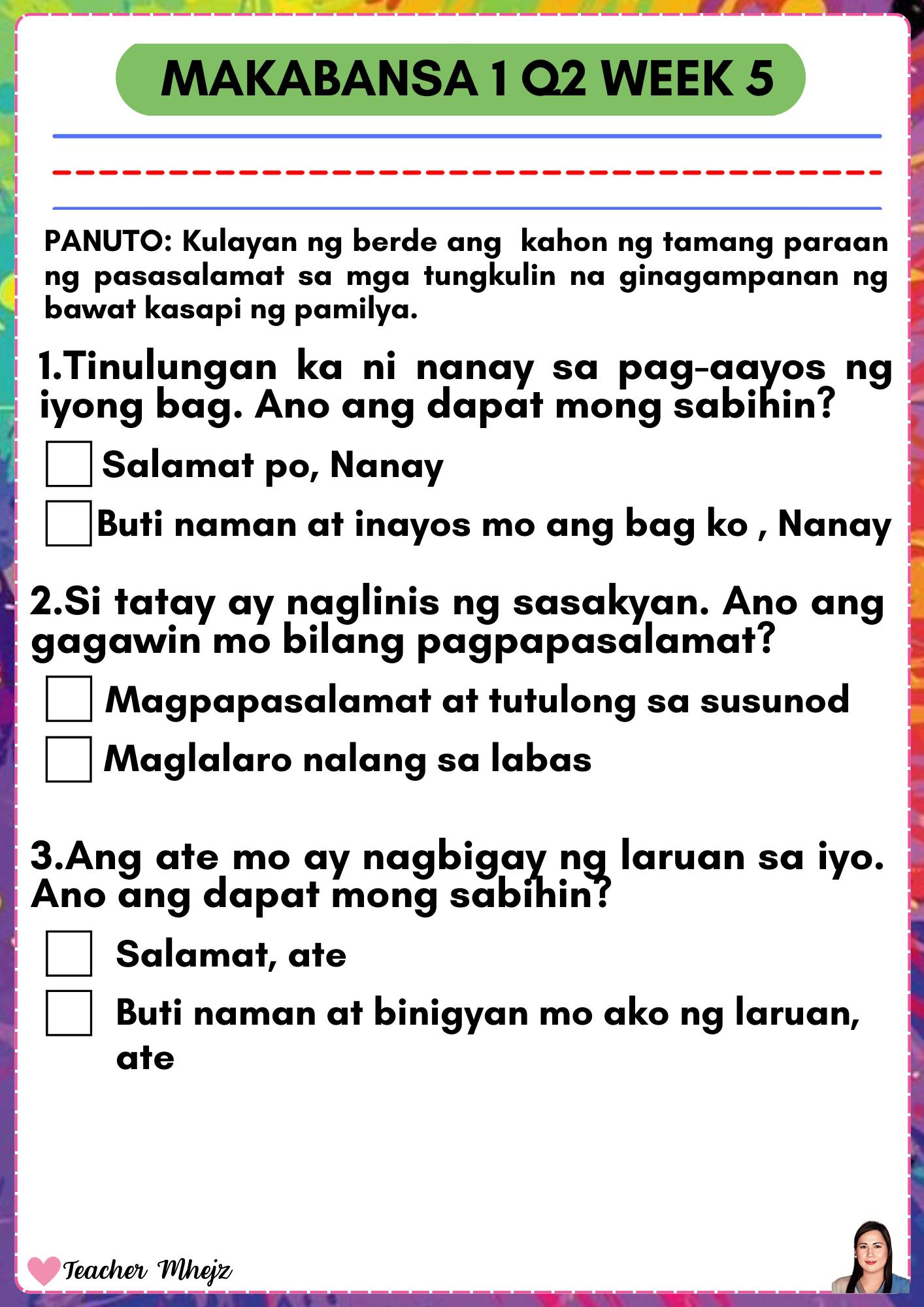 Free Grade 1 Files... - Free Grade 1 Files -Teacher Mhejz