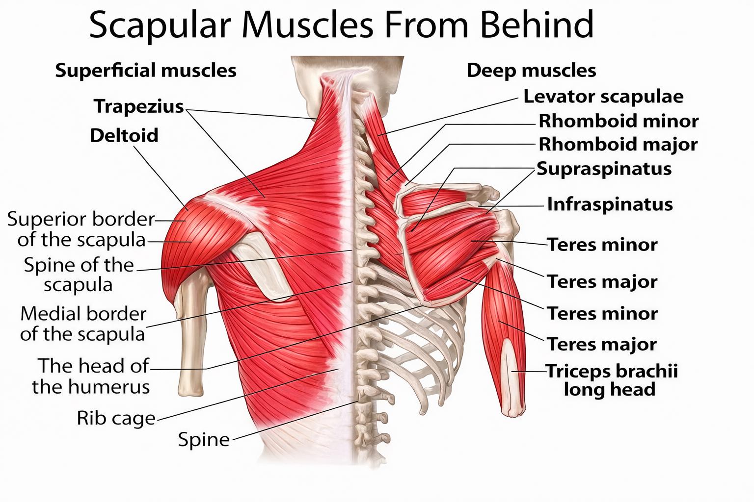 Knowledge3dart - 🦴 Scapular Muscles from Behind – The... | Facebook
