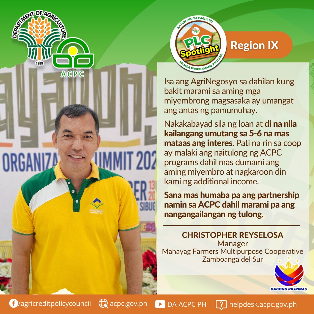 Agricultural - #PLCSpotlight Mahayag Farmers MPC Manager Christopher ...