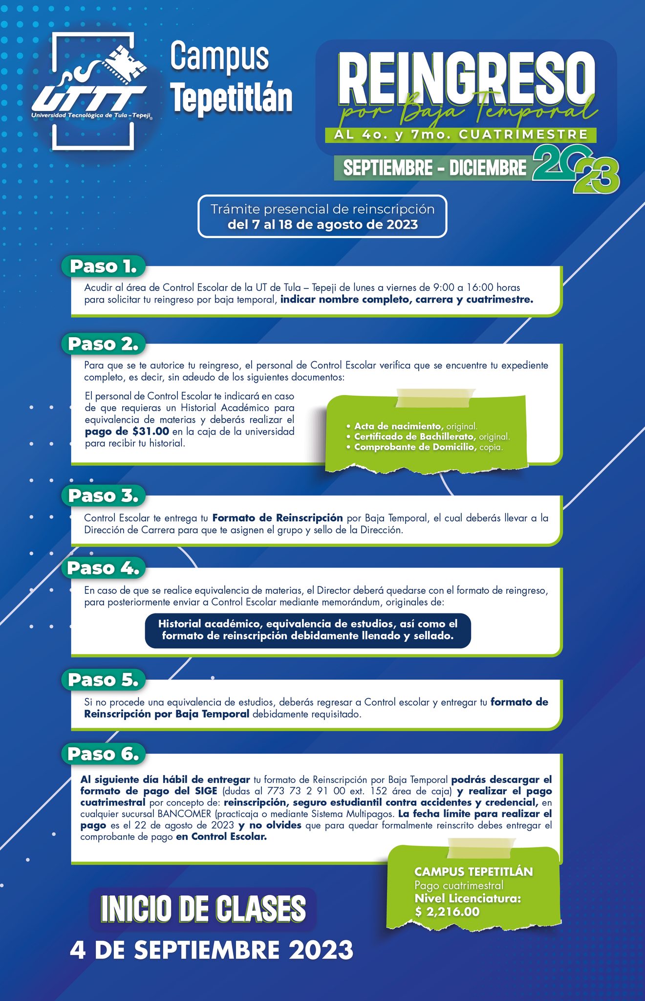 Les compartimos el proceso de... - UTTT Campus Tepetitlán | Facebook