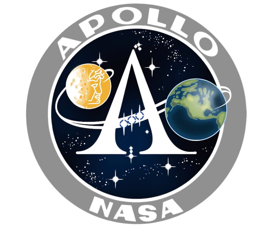 Apollo space mission emblems in NASA photograph