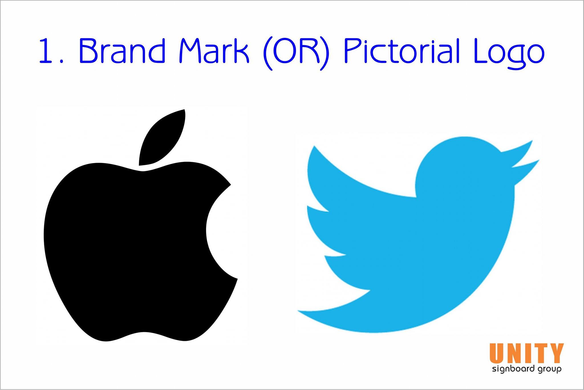 UNITY - The 7 types of logo 1, Brand Mark (or) Pictorial... | Facebook