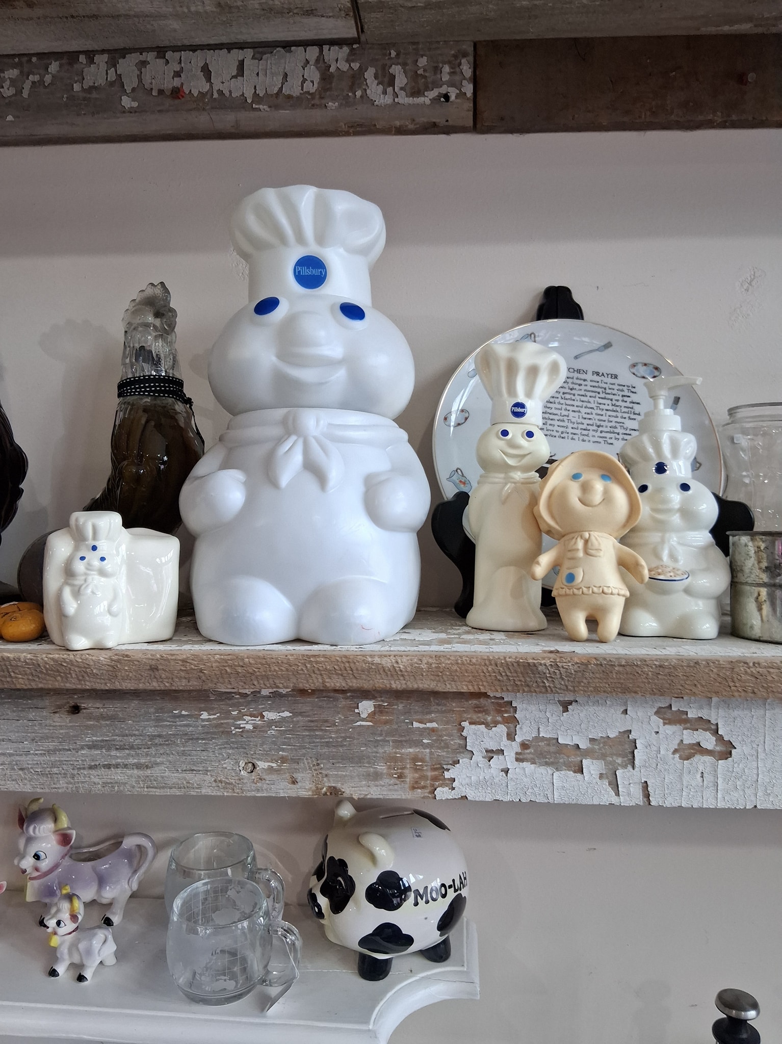 Pillsbury Doughboy and girl on kitchen counter