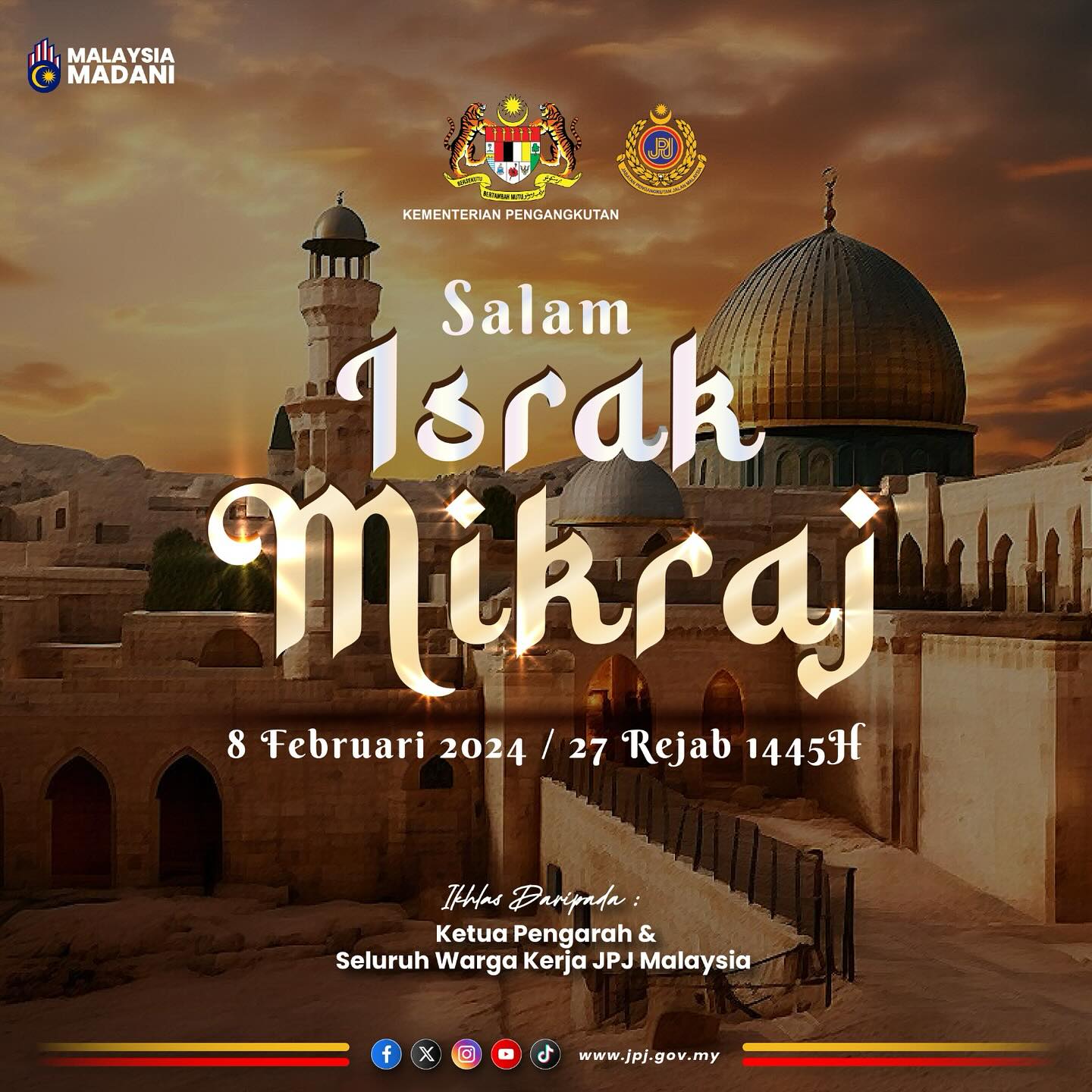 Salam Israk Mi’raj... - Jabatan Pengangkutan Jalan Malaysia | Facebook