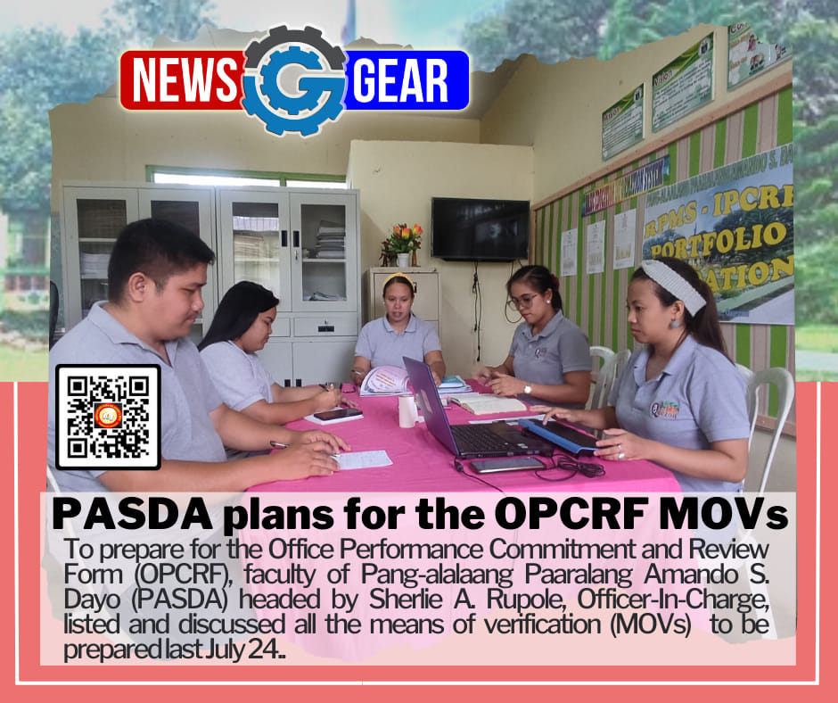 DepEd - PASDA plans for the OPCRF MOVs To prepare for the Office ...
