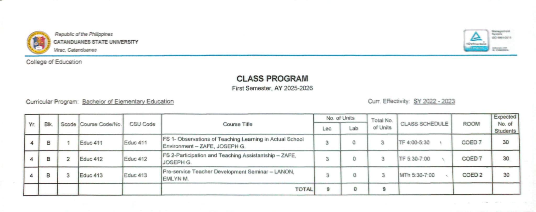 College... - College of Education - Student Council - CATSU