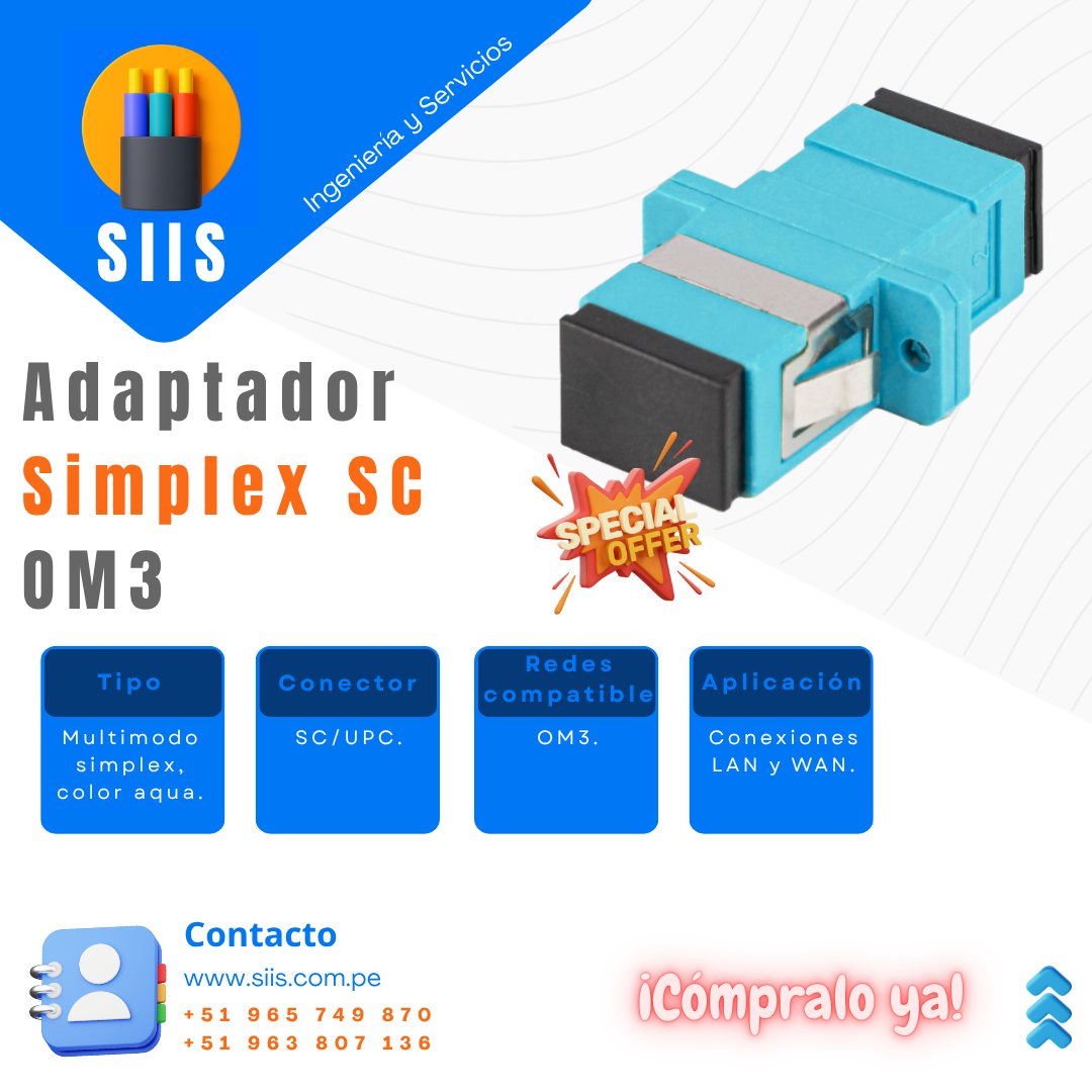 SIIS - 🔹 Adaptador Simplex SC OM3 Solución práctica para enlaces ...