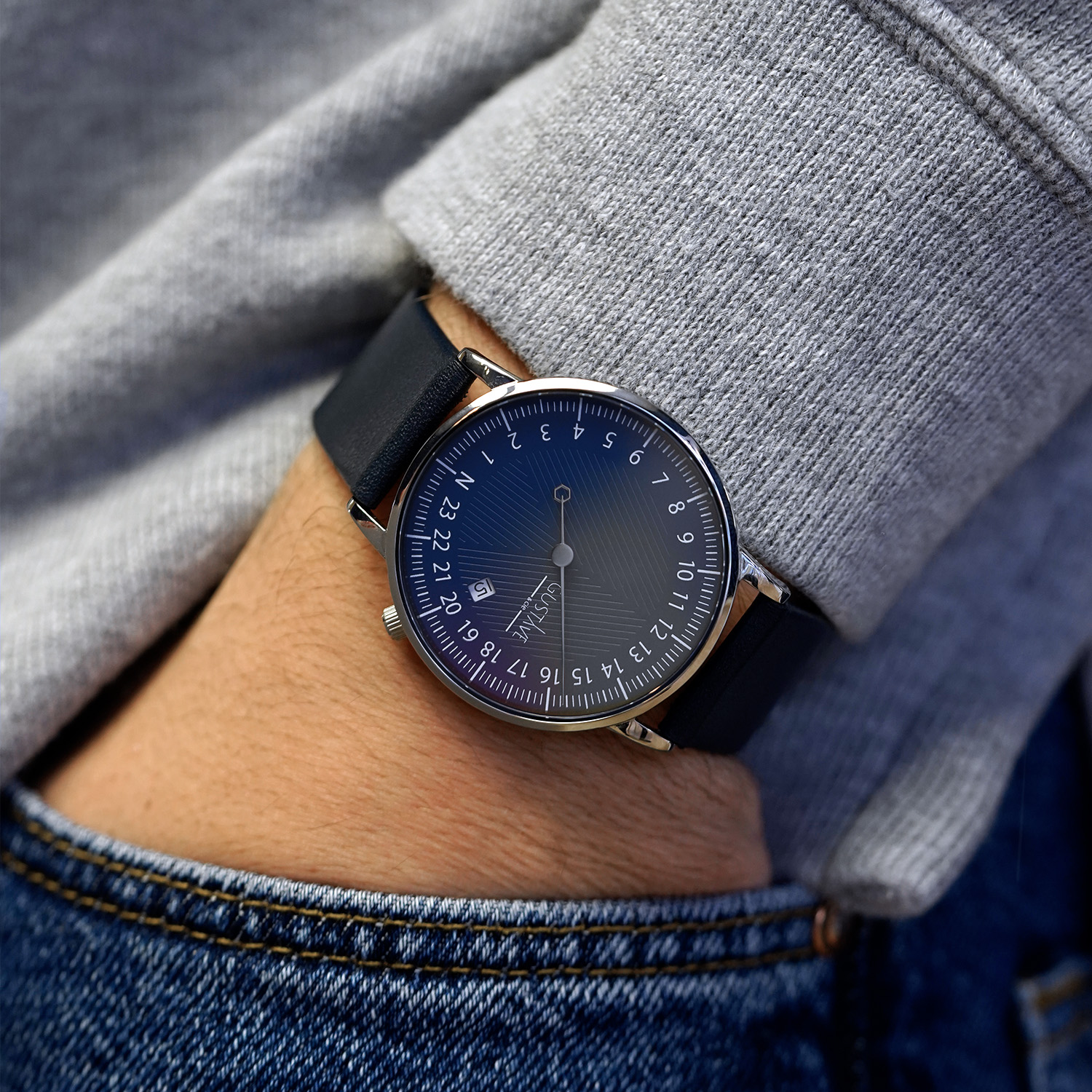 GUSTAVE&cie 24時間表示表示腕時計 （忙しい人に使ってもらいたい 