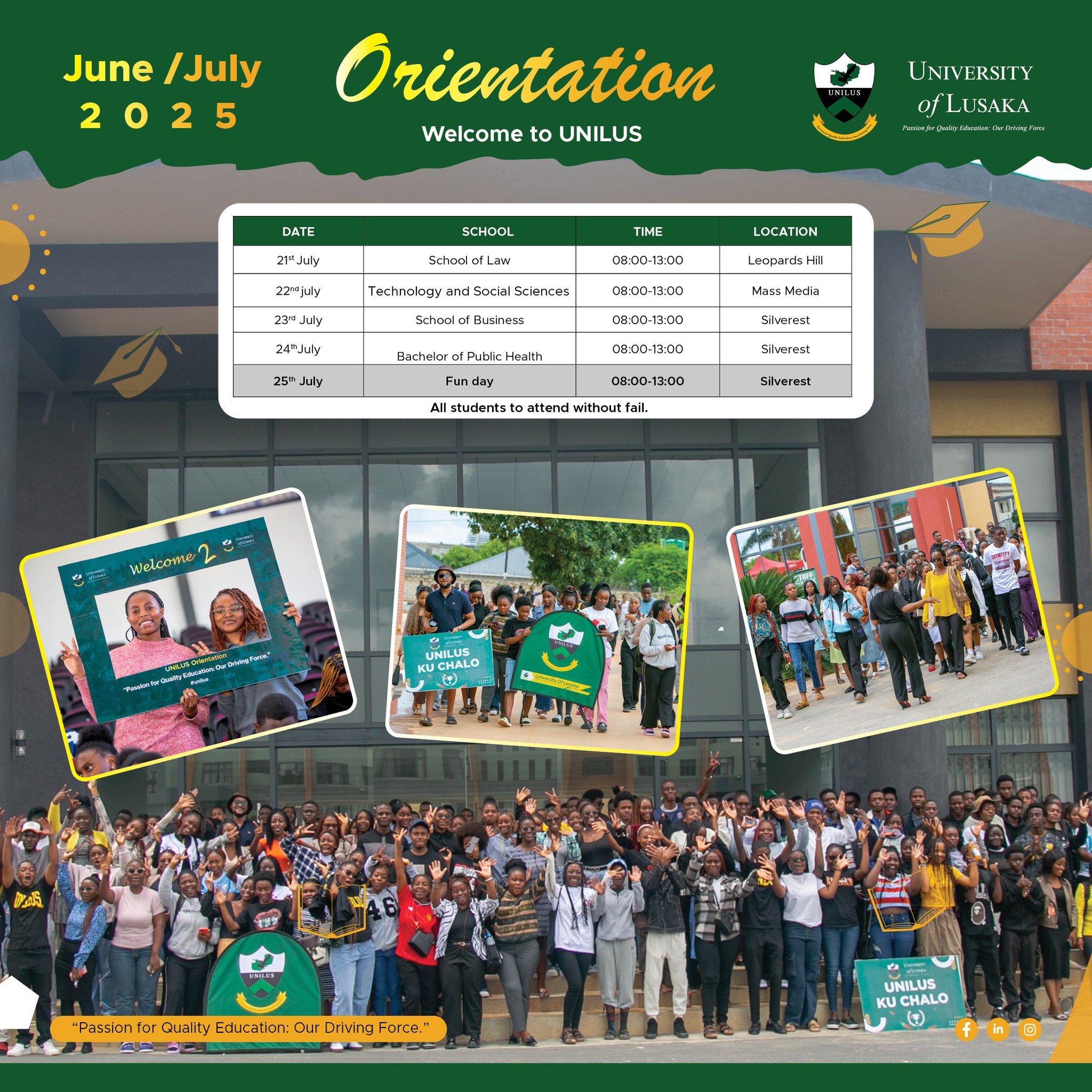 University - 🎓 Welcome to UNILUS Orientation Week! Join us for the June ...