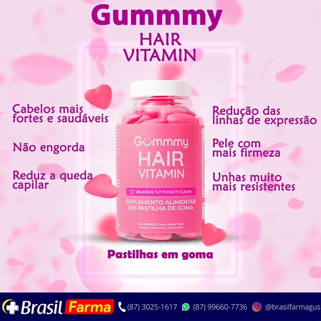 Farmácia Brasil Farma Gus - Gummy Hair é uma gominha rica em vitaminas ...