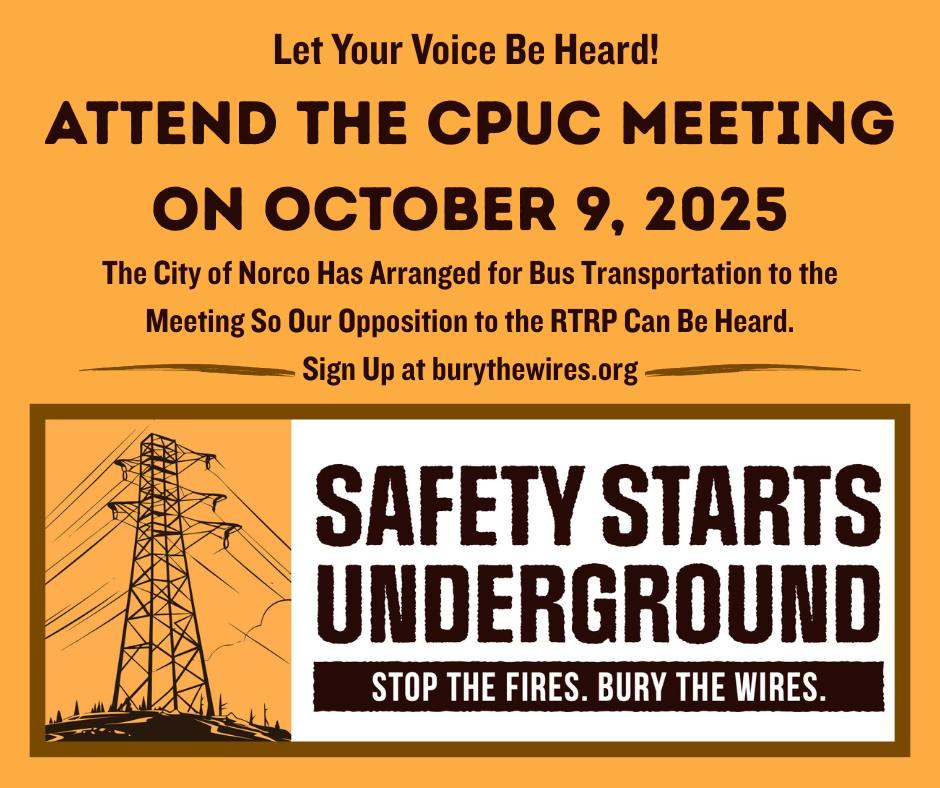 Norco - NOTE THE TIME CHANGE! Let's let our concerns be heard by ...