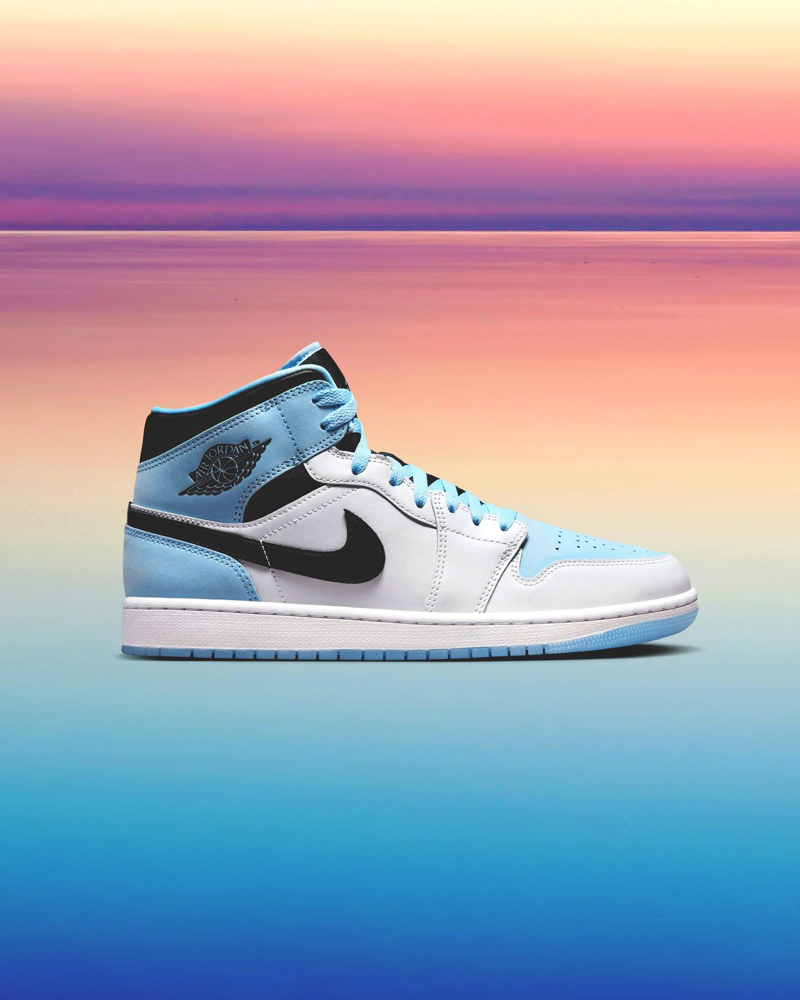 The Air Jordan 1 Mid Appears With Ice Blue Nubuck SEE MORE: http 