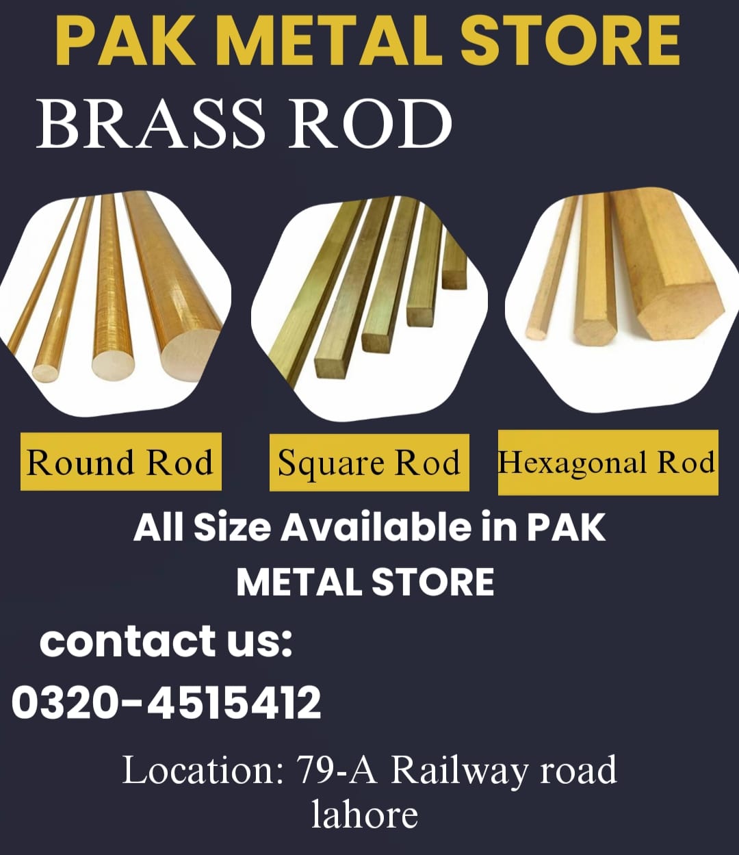 Pak Metal Store - پاک میٹل سٹور: براس/پیتل راڈ ہر سائز میں...