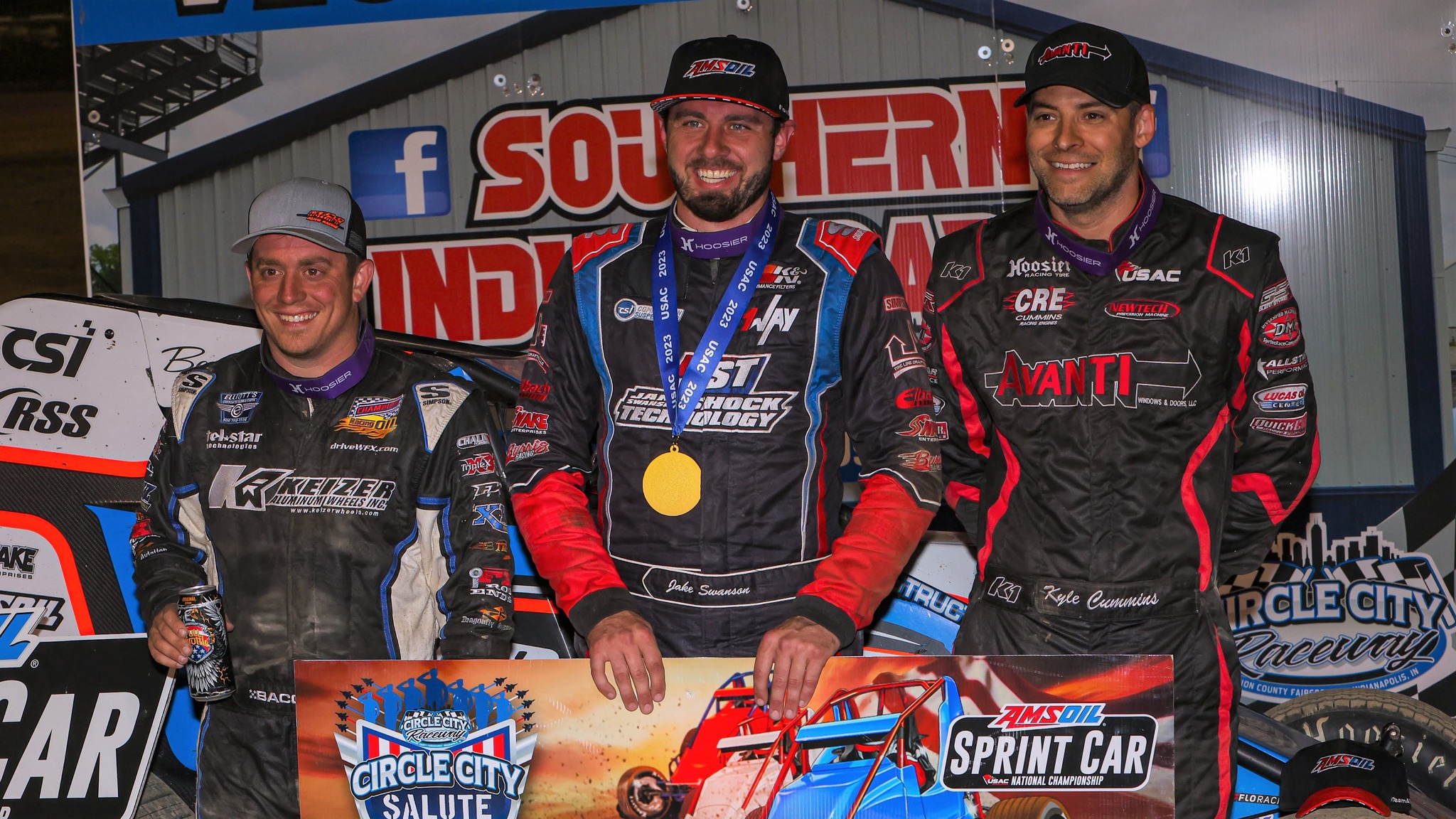 USAC Racing - A salute to tonight's top-three USAC AMSOIL...