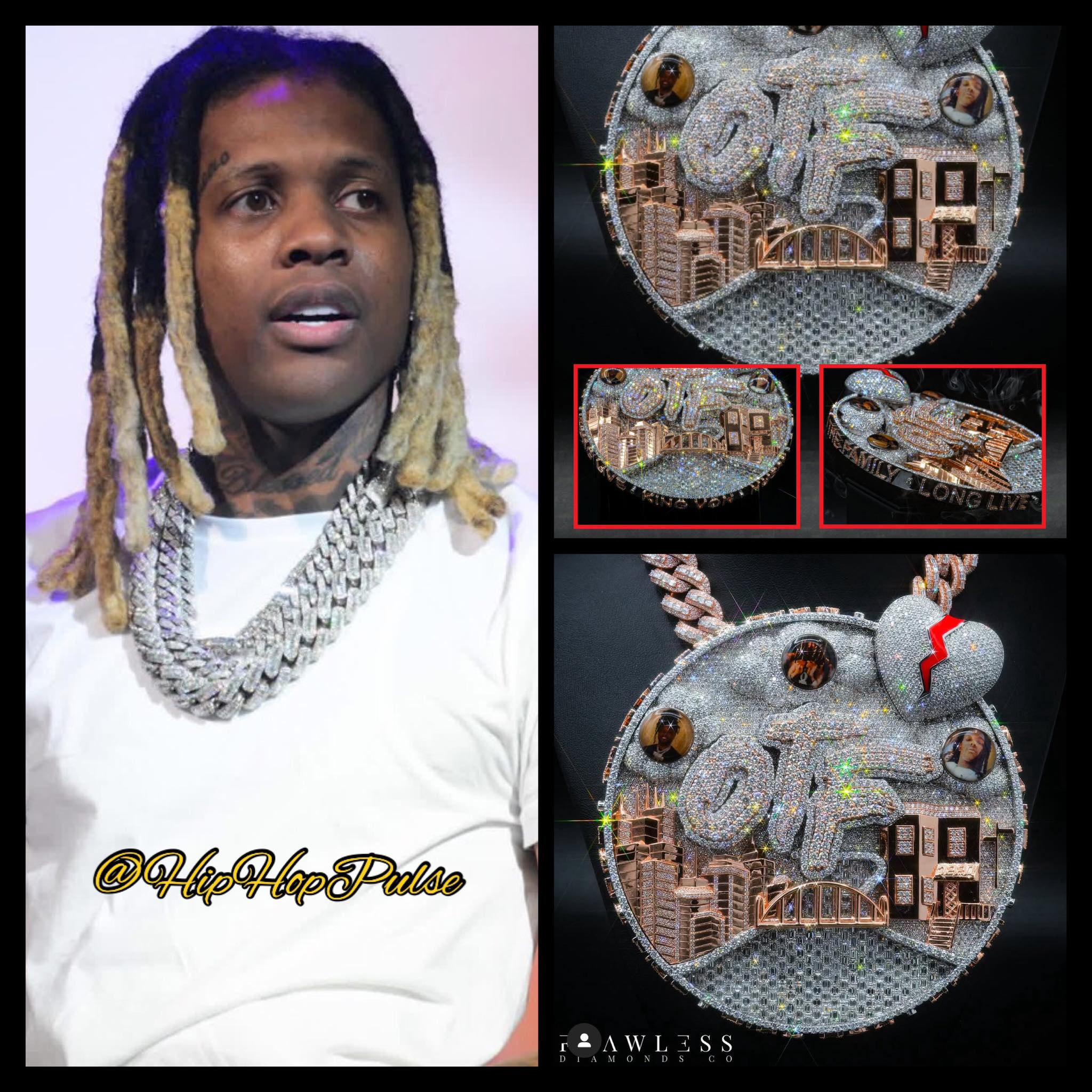 Lil Durk just got a new custom pendant while behind bars a tribute 