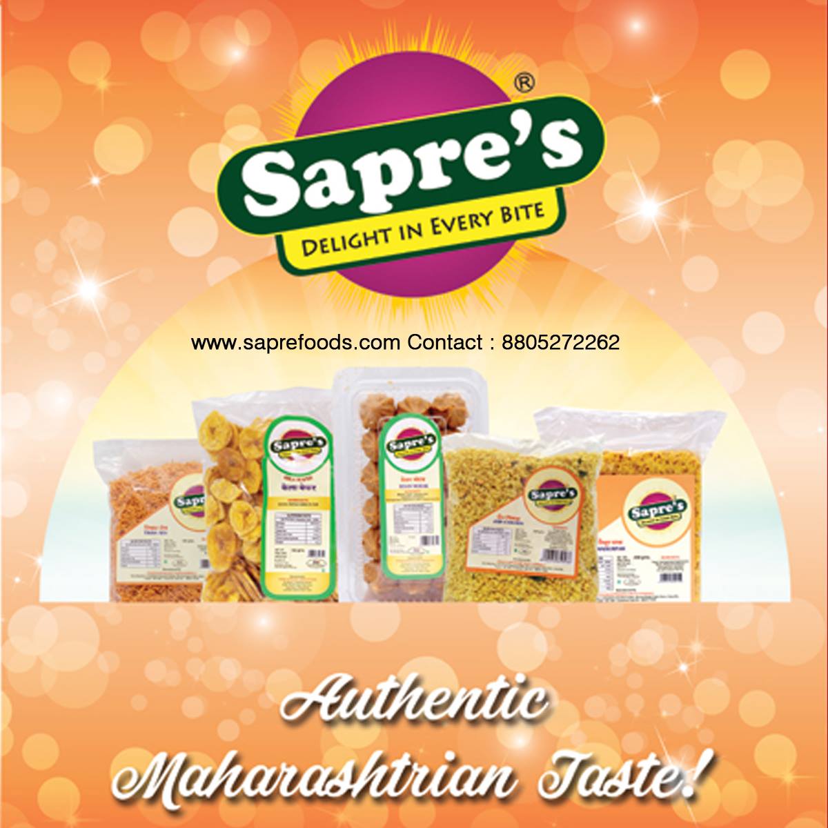 Sapre's - www.saprefoods.com Contact : 8805272262 Authentic Snacks and ...