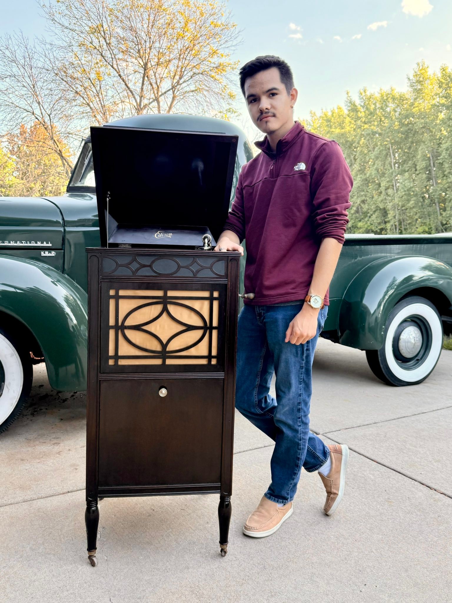 Restored Edison C150 phonograph to its former charm