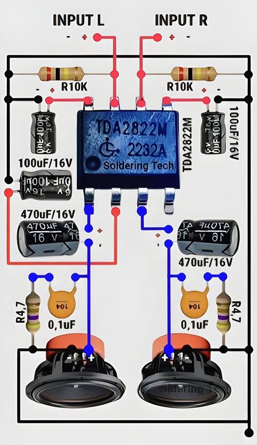 Close - 🔊🎶 TDA2822 Mini Amplifier — Clear Sound With A Simple Circuit ⚡ ...