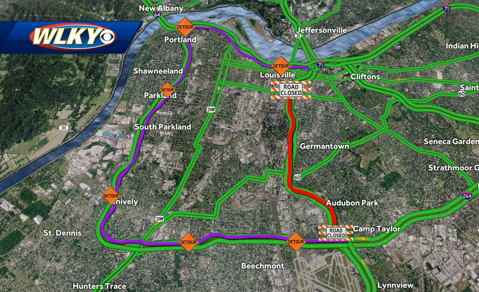 WLKY News - I-65 OVERPASS REPLACEMENT | This map shows the... | Facebook