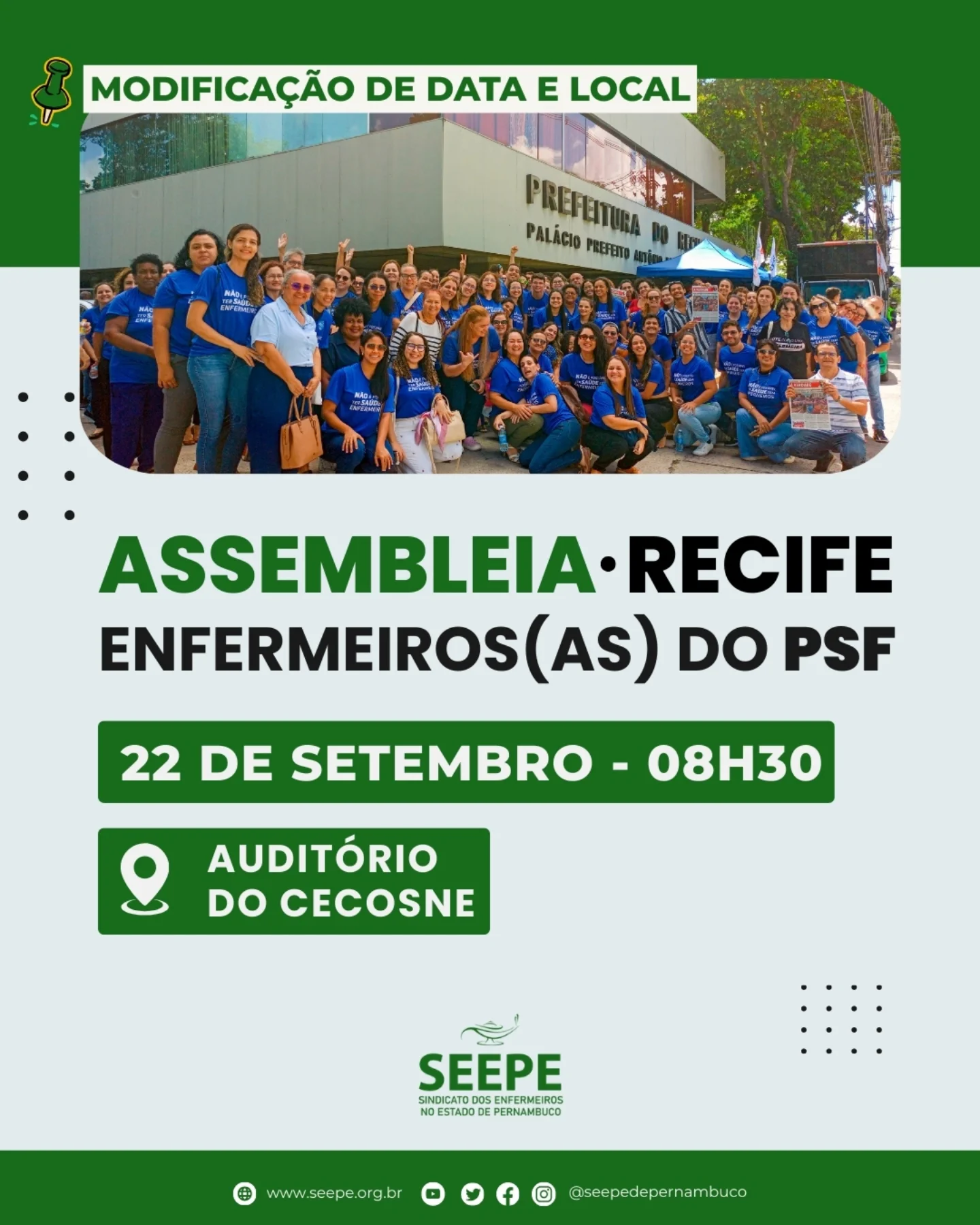 Seepe - 📢 Assembleia dos enfermeiros de Recife do PSF O SEEPE convoca ...