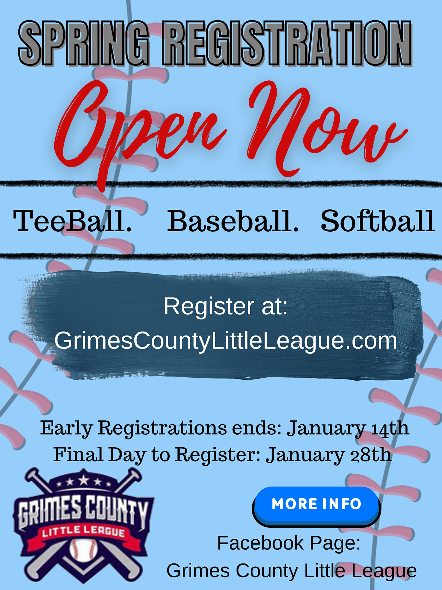⚾️ 🥎 GCLL Spring Sign Ups!!... - Grimes County Little League
