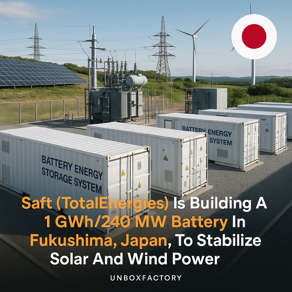 Unbox - Saft (a TotalEnergies company) is building a 1 GWh / 240 MW ...