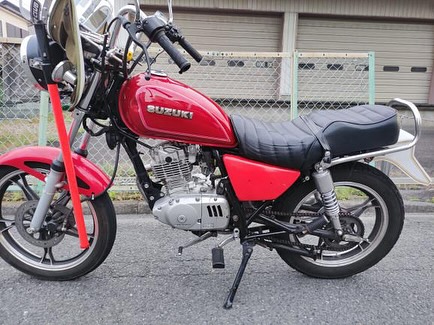 😎 今日はGN125のお客様が二番シボリを 取り付けて写真を送ってくれ