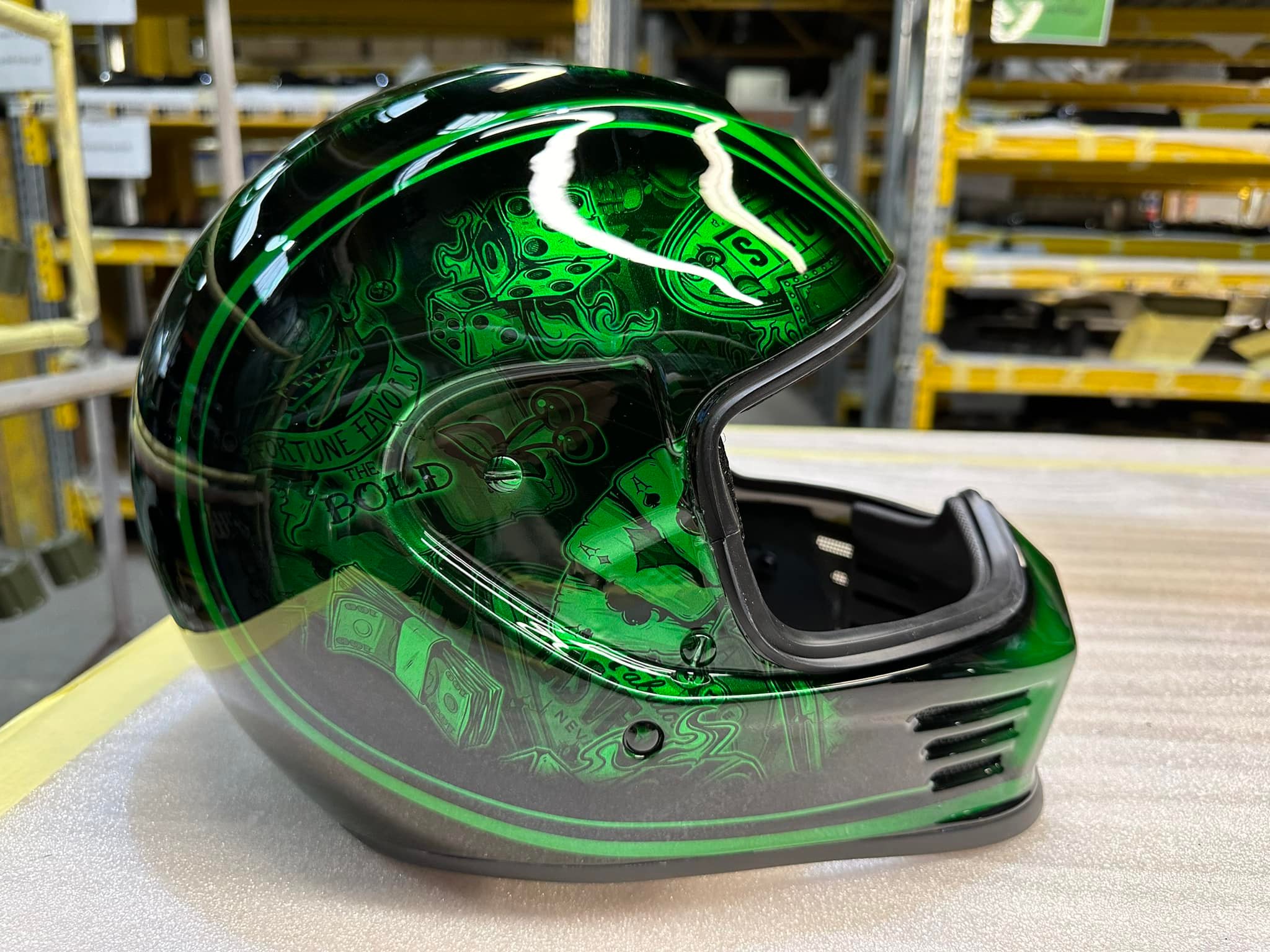 custom painted 3/4 motorcycle helmets Hand Helmet, Warrior Skull Matrix Street FX Pro custom