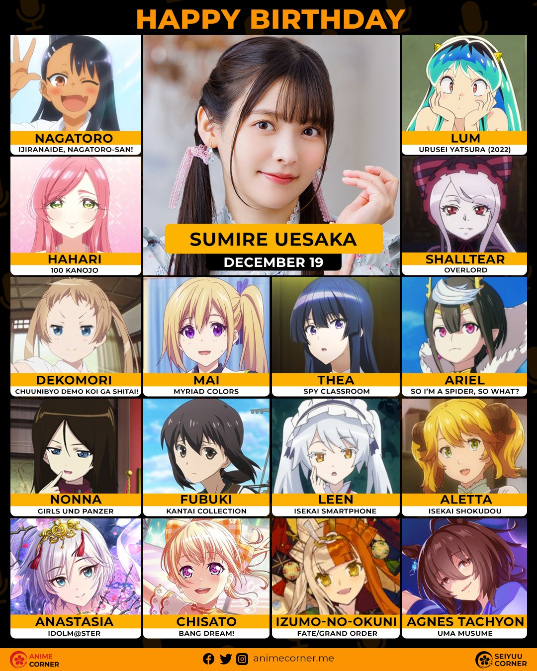 Seiyuu Corner - Today is the 32nd birthday of Sumire... | Facebook