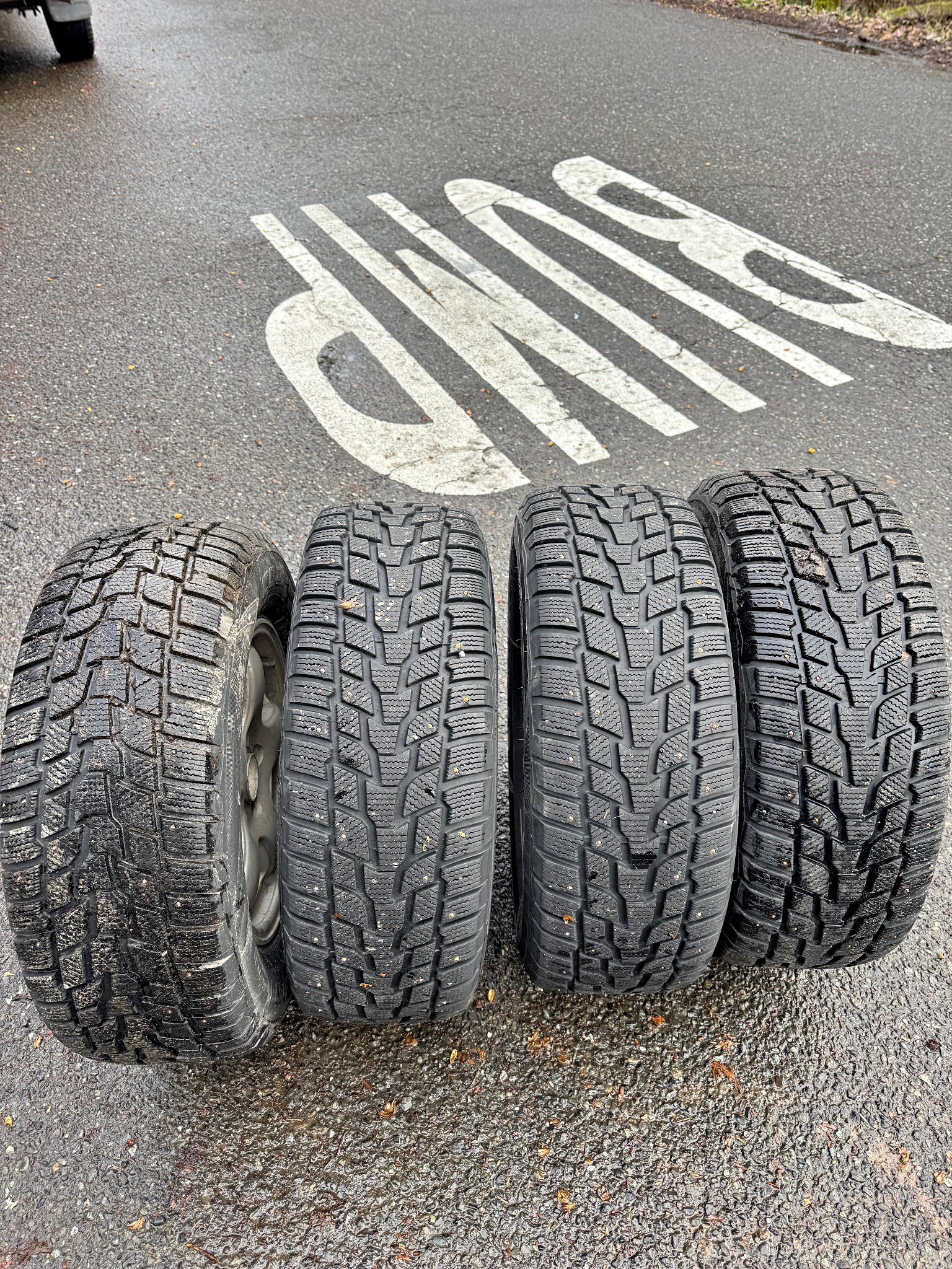 Cooper Evolution Winter studded snow tires on RAV4 wheels - Car Wheels ...