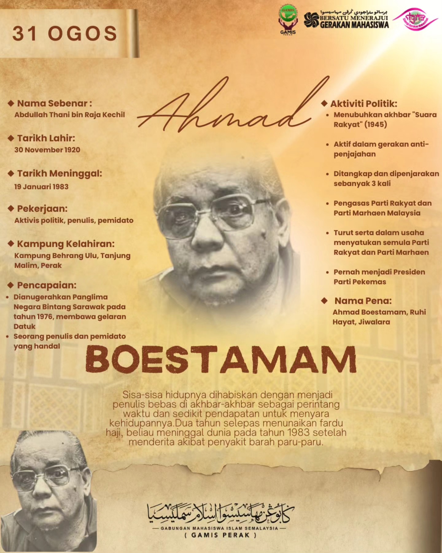 Gamis Perak - [PEJUANG KEMERDEKAAN : AHMAD BOESTAMAM]... | Facebook