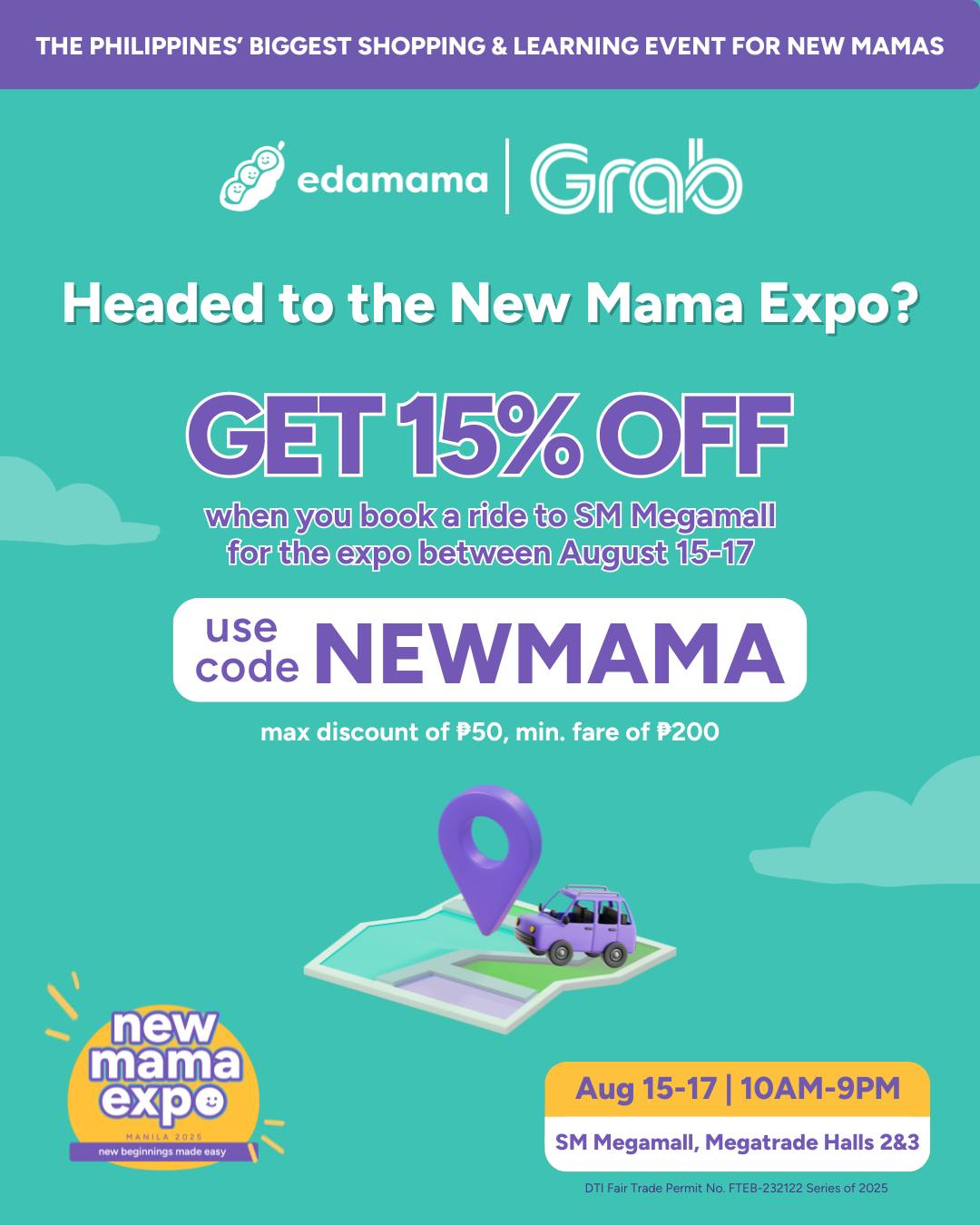 Grab - Headed to edamama's New Mama Expo 2025? 👶🛍️ We’ve got your ride ...