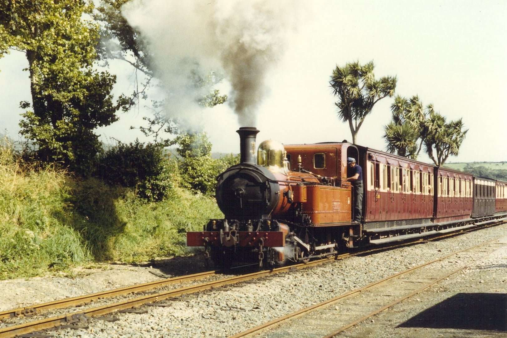 Isle - No.11 passing through Santon Station with a southbound train ...