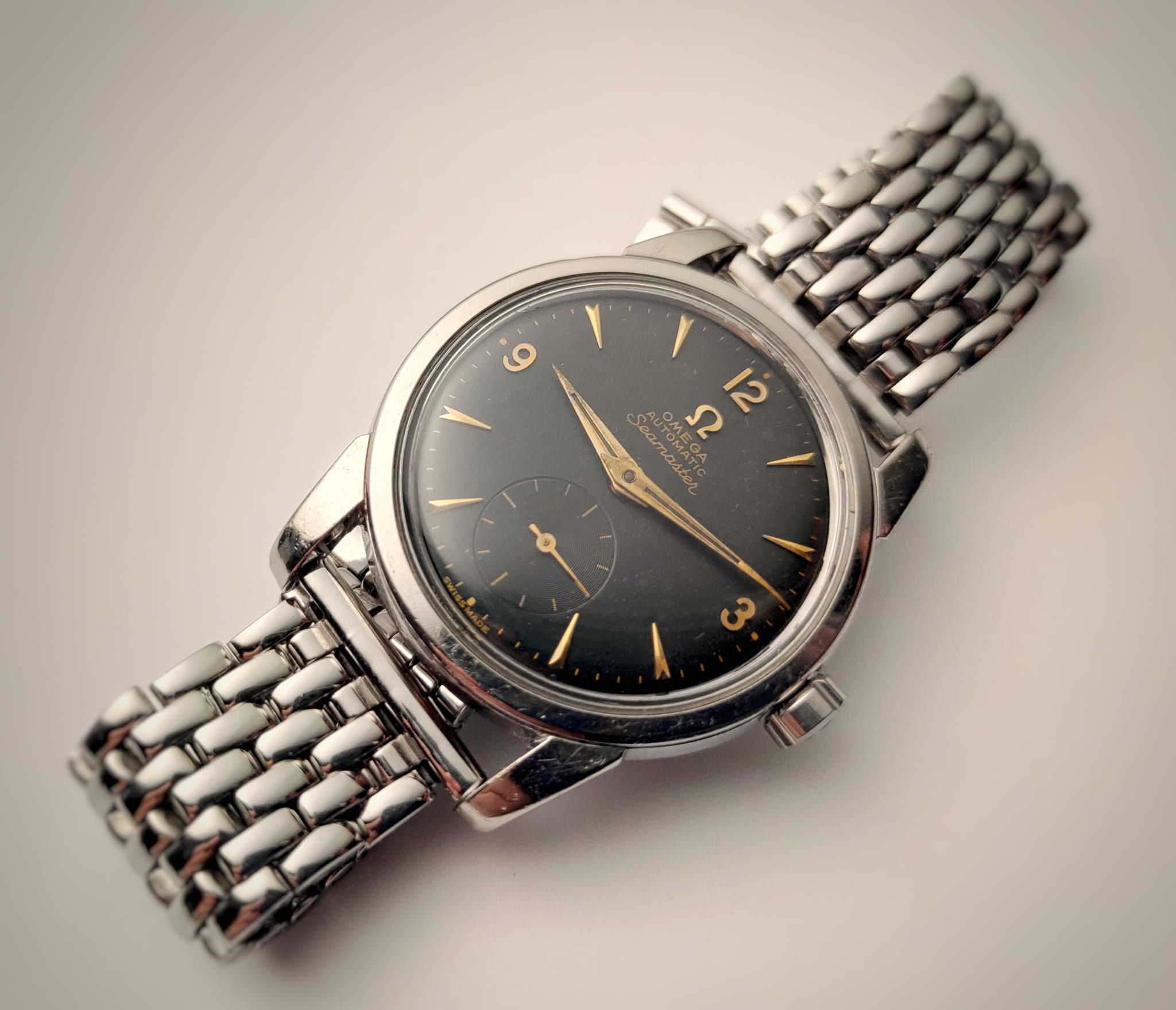 OMEGA Seamaster Cal.491 Rare Black dial 1955
